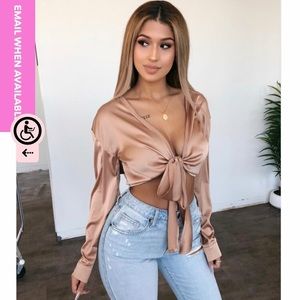 Satin knot top (Taupe)